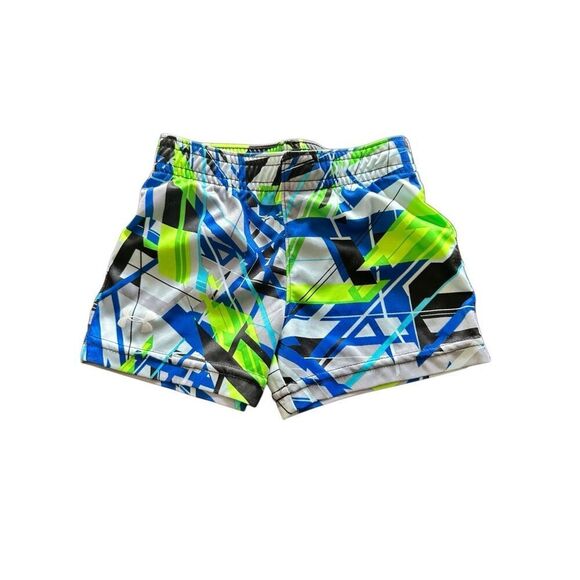 Under Armour printed shorts baby boy sz 6-9 months blue green black grey - Picture 1 of 4